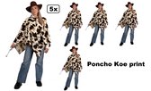 5x Poncho Cow print - Fête à thème party amusant festival événement Holland Cows - Édition limitée -