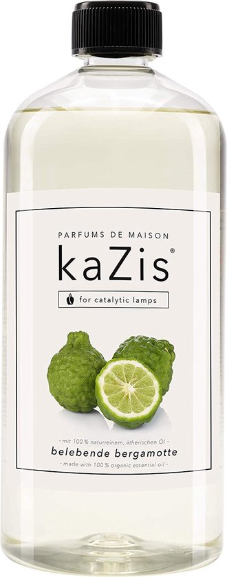 KAZIS® Bergamot - Verkwikkend Bergamot - 1000 ml huisparfum navulling geschikt voor Lampe Berger, LampAir, Ashleigh & Burwood en Millefiori