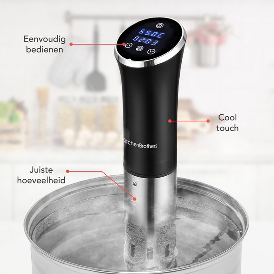 KitchenBrothers Bâton Sous Vide - Set Complet - Comprend Sacs Sous