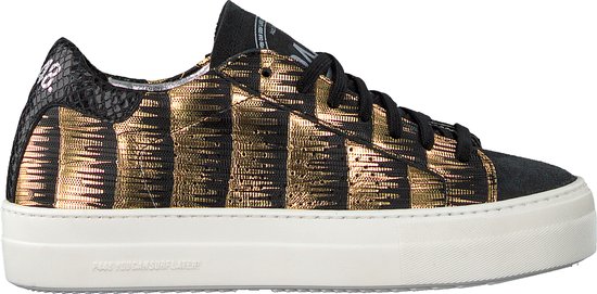 P448 Thea Lage sneakers - Leren Sneaker - Dames - Zwart - Maat 38 | bol.com