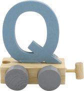 Lettertrein Q blauw | * totale trein pas vanaf 3, diverse, wagonnetjes bestellen aub