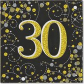 Oaktree - Servetten 30 jaar Zwart Goud (16 stuks)