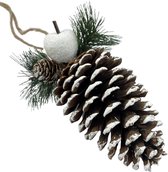 Natuurlijke kersthanger - Dennenappel | 14 cm | Decoratieve kerst hanger gemaakt uit natuurlijke materialen | Landelijke kerst decoratie | Bruin