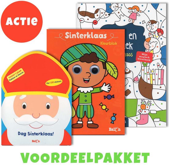 Verhuizer wandelen hoog Sinterklaas cadeau voor kinderen van 2 tot 7 jaar - Sinterklaaspakket met 3  kleur- en... | bol.com