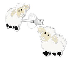 foto van Joy|S - Zilveren schaap oorbellen - 10 mm