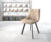 Gestoffeerde-stoel Elda-flex 4-Fuß oval zwart beige vintage