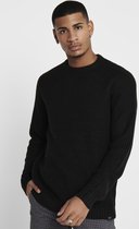Only & Sons Trui Onskelvin 5 Struc Crew Neck Knit 22017445 Black Mannen Maat - M
