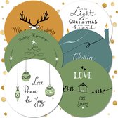 Pack économique de cartes de Noël rondes assorties - 12 pièces - avec enveloppes - Carte de Noël - série 3