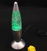 Afecto Lavalamp met glitters groen