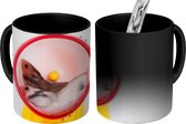 Magische Mok - Foto op Warmte Mokken - Koffiemok - Hamsters in een wiel - Magic Mok - Beker - 350 ML - Theemok
