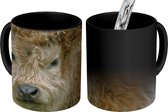 Magische Mok - Foto op Warmte Mok - Schotse Hooglander - Kalf - Planten - 350 ML