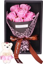 Kunstmatig rozen boeket - Valentijn - Valentijn voor haar - Valentijnsdag cadeau - valentijn decoratie - roze
