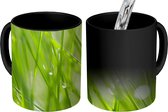 Magische Mok - Foto op Warmte Mok - Vroege dauw op grassprietjes - 350 ML