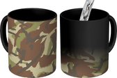 Magische Mok - Foto op Warmte Mokken - Koffiemok - Camouflage patroon in natuurlijke kleuren - Magic Mok - Beker - 350 ML - Theemok