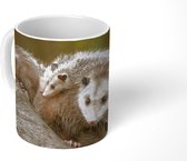 Mok - Koffiemok - Virginiaanse opossum met jongen - Mokken - 350 ML - Beker - Koffiemokken - Theemok