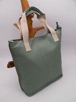 SENSE Schoudertas Milena mint - Toscaanse leer - Handtas