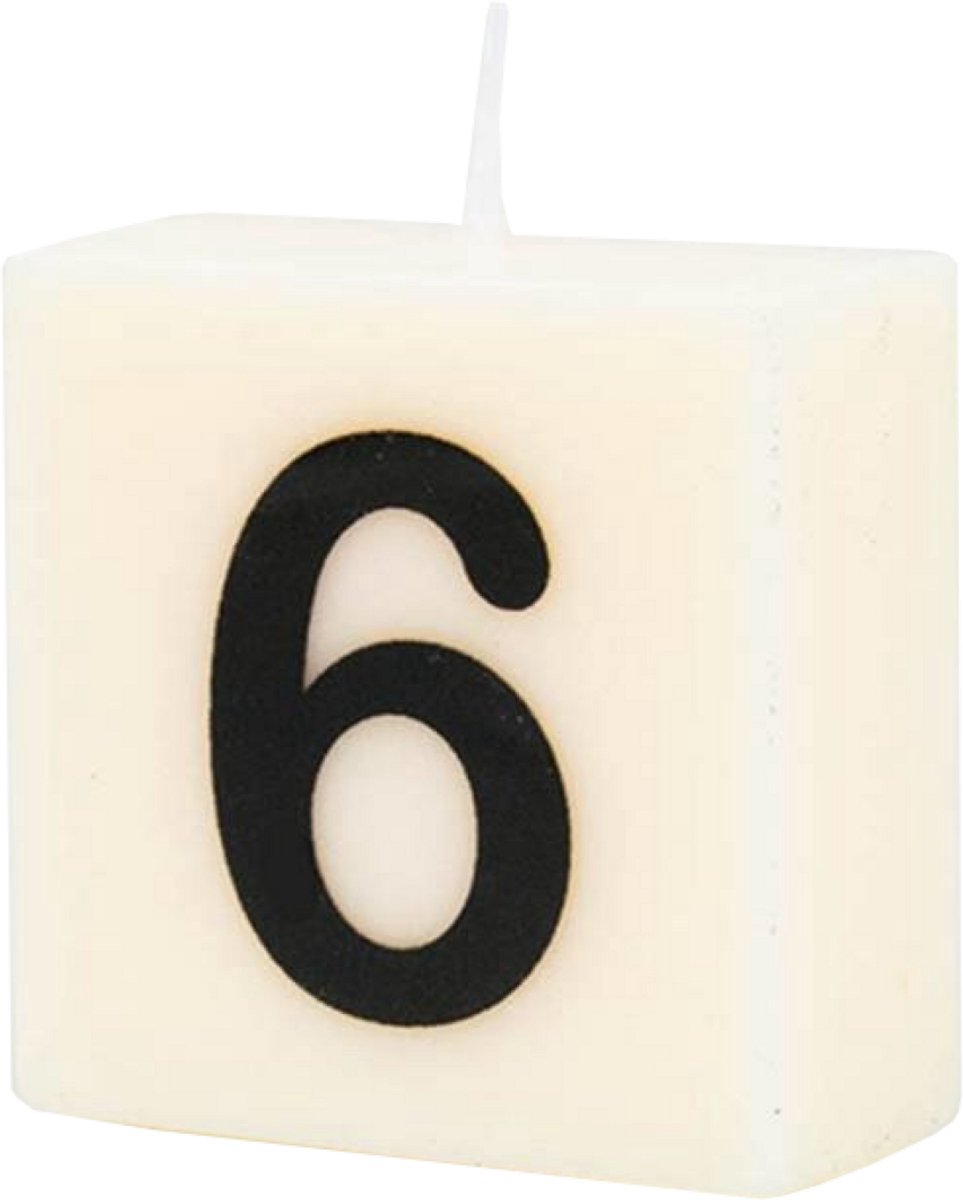 Paper dreams Letter Kaarsje - 6 Zwart wit