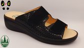 Franken schühe dames slipper, F021 zwart, H-Breedte, Maat 41