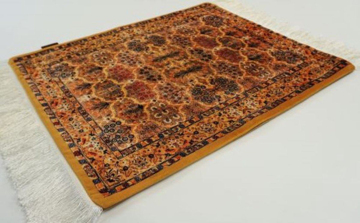 SusaStyle - OUTLET - Wandkleed Shaneh Asal – 53x43 cm – Perzisch design – Luxe woondecoratie met zijdezachte glans
