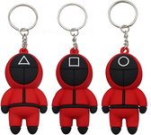 Squid game || Sleutelhangers ||  Keychain || 3 Stuks || Vierkant - Driehoek - Rondje