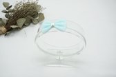 Haarband Nylon met baby strik - Kleur Pastel Mint - Haarstrik – Winter strik - Fluweel - Bows and Flowers