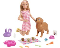 foto van Barbie met Hond en Puppy's - Barbiepop