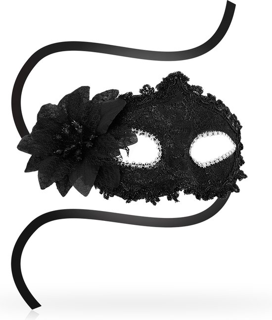 MASQUE OHMAMA | Ohmama Masks Venetian Eyemask Side Flower - Noir