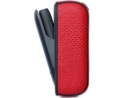 KELERINO. Leren Hoes geschikt voor IQOS 3 Duo - Krokodillen - Rood
