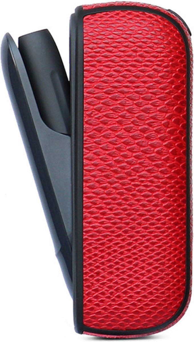 KELERINO. Leren Hoes geschikt voor IQOS 3 Duo - Krokodillen - Rood