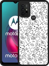 Motorola Moto G10 Hardcase hoesje Tattoo zwart - Designed by Cazy