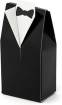 10 stuks uitdeel-doosje bruidegom zwart pak voor trouwen huwelijk