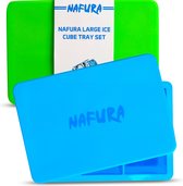 Nafura® Siliconen IJsblokjesvorm met deksel – 2 Stuks – BPA Vrij - Herbruikbaar –  Vierkant - Groot