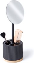 Five® Make-up organizer met spiegel - Zwart - Sorteervakken