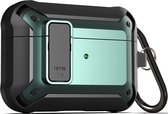 YONO Airpods Pro Hoesje - Armor Case met Lock - geschikt voor Airpods Pro 1/2 - Groen