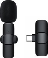 Viatel Draadloze Lavalier microfoon Draagbare Audio Video-opname Mini Microfoon Voor Samsung (C) Live-uitzending Gaming Telefoon microfoon   Portable BT5.0 Smart Wireless Mini Microphone Cond