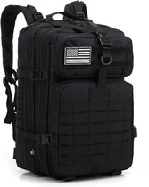 Hoobi® Army Backpack in Zwart - Grote Capaciteit - Tactical Rugzak - Waterdichte Militaire Rugtas – Outdoor Survival Tas - 50L inhoud