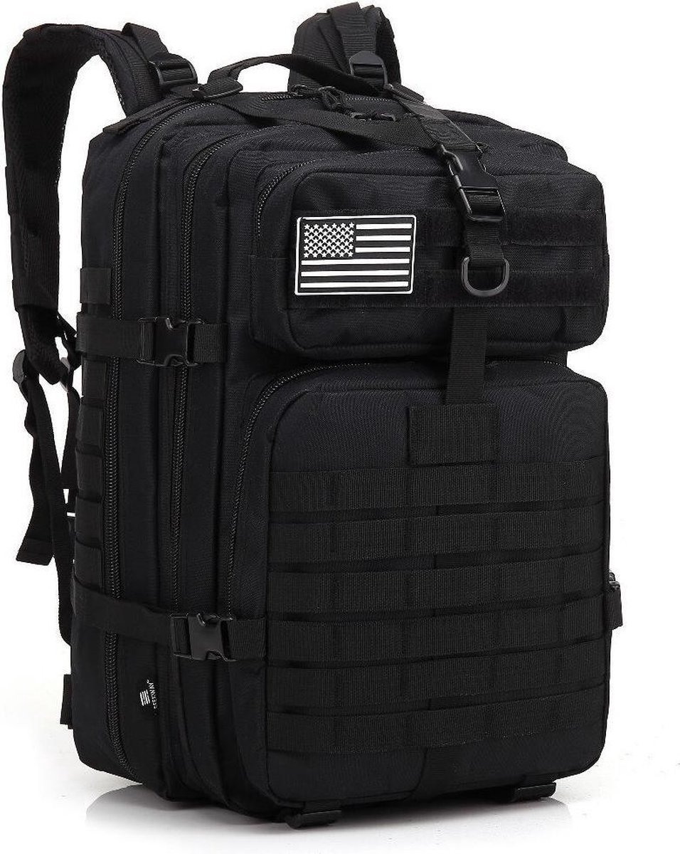 DETECH Klimtas met grote capaciteit Tactical Military Seesbag Top Load Canvas rugzak met dubbele riem