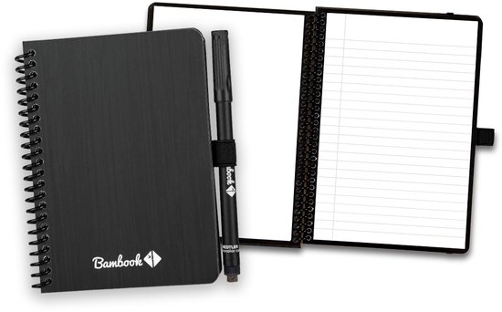 Bambook Classic uitwisbaar notitieboek Original - A6 - Pagina's: Blanco & Gelinieerd - Duurzaam, herbruikbaar whiteboard schrift - Met 1 gratis stift