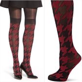 Pretty Polly Dogtooth Secret Socks Tights - One Size - Black Mix