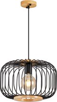 SK lighting 3225-1 - Modern Hanglamp kooi - 1x40W E27 - Ø:34 x H:120 cm - Zwart/Bruin