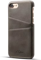 Mobiq - Leather Snap On Wallet iPhone SE (2022 / 2020)/8/7 Hoesje - grijs