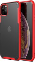 Mobiq - Clear Hybrid Case iPhone 11 Pro Max - rood/transparant