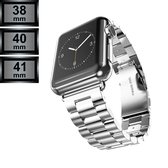 Compatible Apple Watch Bandje - Stainless Steel - Schakelarmband - Apple iWatch Series 1/2/3/4/5/6/SE/7 - 38/40/41mm - Zilver