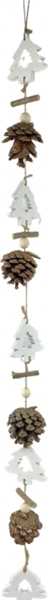Kerst decoratie slinger - Garland Christmas Tree | 85 cm | Extra lange kerst slinger van natuurlijke materialen | Bruin