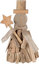 J-Line Figuur+Ster Takken Hout Naturel Small