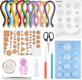 BOTC 19-delige papieren quilling kits - Filigraag papierkunst set - Quilling stroken 5MM x 40CM * 45 kleuren /  900 stroken / 3 mallen / spelden / gereedschap - Quilling Art Paper