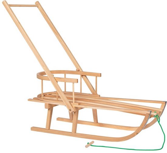 SPRINGOS Luge pour Enfants avec Barre de poussée, Dossier de 89 cm, Corde de Traction, traîneau en Bois de hêtre avec Patins en métal SPRINGOS Luge pour Enfants avec Barre de poussée, Dossier de 89 cm, Corde de Traction, traîneau en Bois de hêtre avec Patins en métal