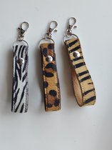 Sleutelhanger - tassenhanger - dierenprint - Tijger leer 20mm