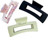 Ellastiek - Haarklemmen - Haarspeld Dames - Haarklem set - 3 stuks