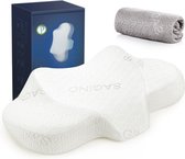 Interesting Living® Ergonomisch kussen - Hoofdkussen - Memory foam - Slaapkussen - Nekkussen - Voor iedere slaappositie - Wit - Hoofdsteun